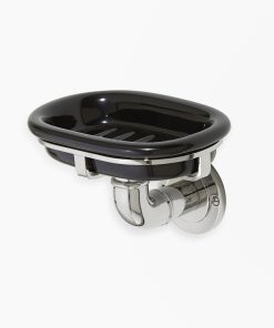 Moderna Wall Soap Dish Holder Black Porcelain